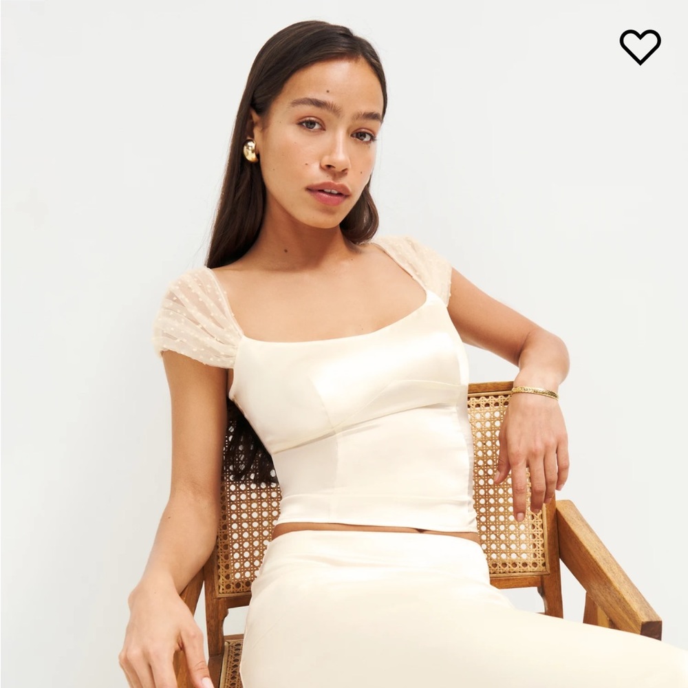 Reformation Cream Cap Sleeve Top
